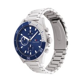 Tommy Hilfiger Elegant Heren Horloge met Blauw Bezel