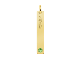 Gouden Bar Naamketting met Geboortesteen | Names4ever