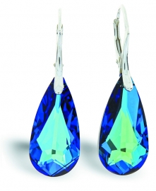 Teardrop Blauwe Glaskristallen Oorhangers van Spark Jewelry