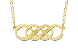 Names4ever Dubbele Infinity Naamketting van Goud