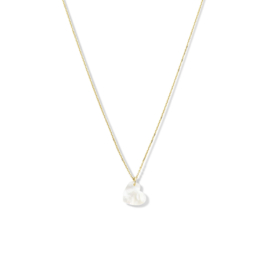 14K Geelgouden Collier met Hart van Parelmoer