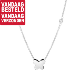 Zilveren Collier met Vlinderhanger en Bolletjes