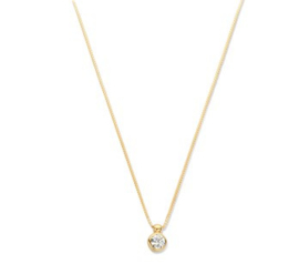 14K Geelgouden Collier met Zirkonia 0,6 mm 42 – 45 cm