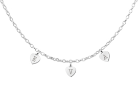 Naamketting met Hartjes Letters van Zilver | Names4ever