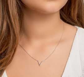 Zilveren Anker Collier met V-hanger