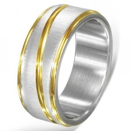 Graveer Ring / Goud- Zilverkleur SKU55113