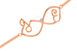 Roségouden Infinity Initiaal Armband van Nomelli