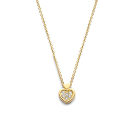 Excellent Jewelry Gouden Collier met Hartvormig Diamant Hanger