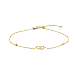 14K Geelgouden Armband met Infinity en Bolletjes