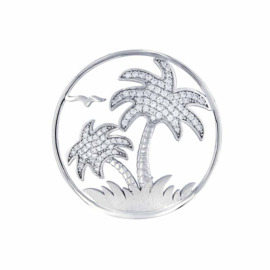 Zilveren Palmtree Beach 33mm Insignia met Zirkonia’s van MY iMenso