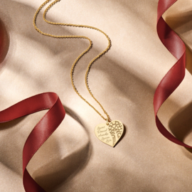 Kerst Sieraden | Gouden Hartjes Kettinghanger met Levensboom