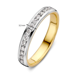 Excellent Jewelry Bicolor Ring met 0,48 crt. Briljanten