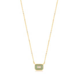Ania Haie Bright Future Emblem Ketting met Groene Emaille