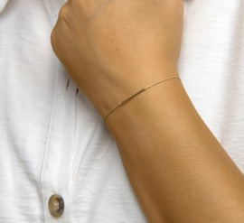 Katoenen Armband met Goud Balkje voor Dames