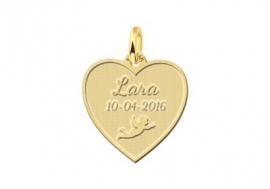 Names4ever Hart met Kruis Gouden Communie Hanger