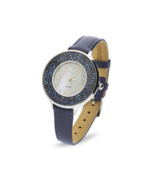 Oriso Horloge Met Blauw Lederen Horlogeband van Spark