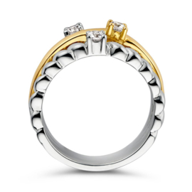 Excellent Jewelry Goud met Zilveren Decoratieve Dames Ring