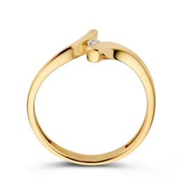 Excellent Jewelry Open Gouden Ring met Kleurloze Zirkonia