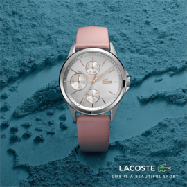 Lacoste Zilverkleurig Florence Horloge met Roze Band