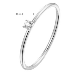 Witgouden Dames Ring met 0,05ct Diamant