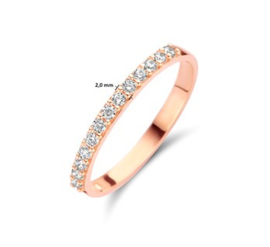 14k Roségouden Ring met Zirkonia's