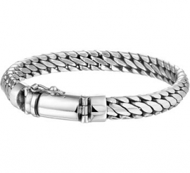 Stevige Solide Schakelarmband van Zilver | 8 mm 20 cm