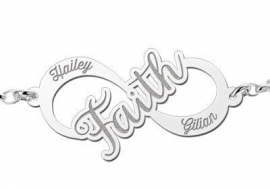 Names4ever Faith Infinity Armband van Zilver