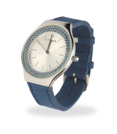 Centella Horloge met Grijsblauw Lederen Horlogeband van Spark