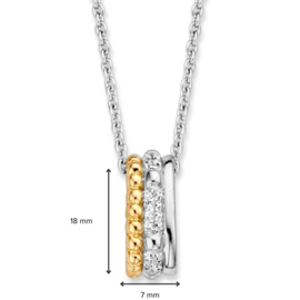 Excellent Jewelry Zilveren Collier met Bicolor Zirkonia Hanger