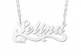 Names4ever Selina Stijl Zilveren Naamketting