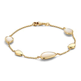 Excellent Jewelry Geelgouden Armband met Parelmoer