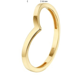 14k Gouden Dames Ring V-Boog