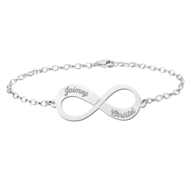 Armband van Zilver met Infinity Naamhanger Names4ever