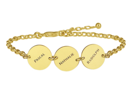 Names4ever Gouden Armband met Drie Rondjes GNA66