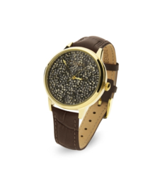 Spark Horloge met Bruine Glaskristallen