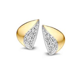 Excellent Jewelry Elegante Bicolor Oorstekers met Zirkonia’s