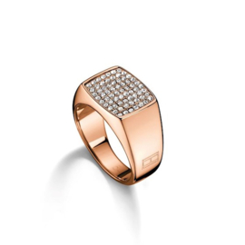 Tommy Hilfiger Roségoudkleurige Ring met Zirkonia Kopstuk