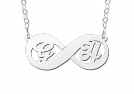 Names4ever Infinity Initialen Hanger van Zilver