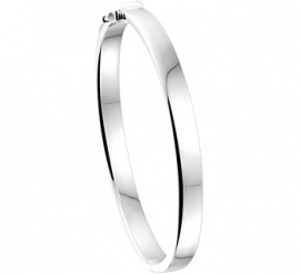 Vlakke Buis Graveer Bangle armband met Scharniersluiting