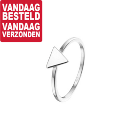 Zilveren Ring met Driehoekig Plaatje / 19mm