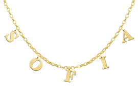 Moederdag | Goudkleurige Naamketting met Losse Letters van Zilver | Names4ever