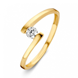 Excellent Jewelry Open Geelgouden Ring met Kleurloze Zirkonia