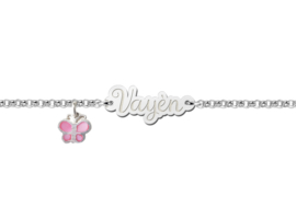 Names4ever Zilveren Baby Armbandje met Naamplaatje