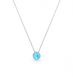 Tiny Bonbon Blauwe Glaskristallen Ketting van Spark Jewelry