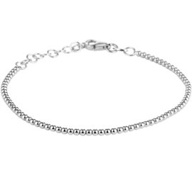 Zilveren Bolletjes Armband met Rhodium