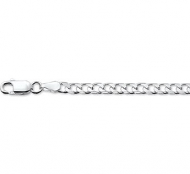 Zilveren Schakelketting Geslepen Gourmet 3,0 mm | Lengte 42 cm