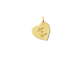 Names4ever Gouden Hartvormige Naamhanger GMNH006