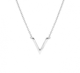 Zilveren Anker Collier met V-hanger