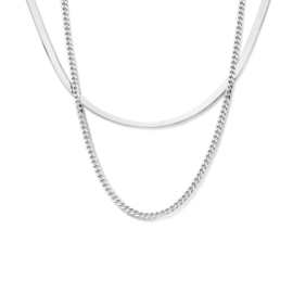 Zilveren Gerhodineerde Multi-collier 3,5 mm 42 + 3 cm