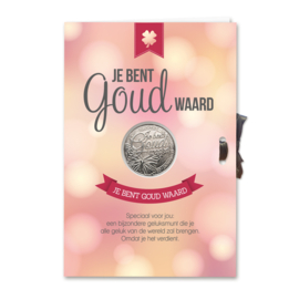 Geluksmunt Cadeaukaart - Je bent goud waard